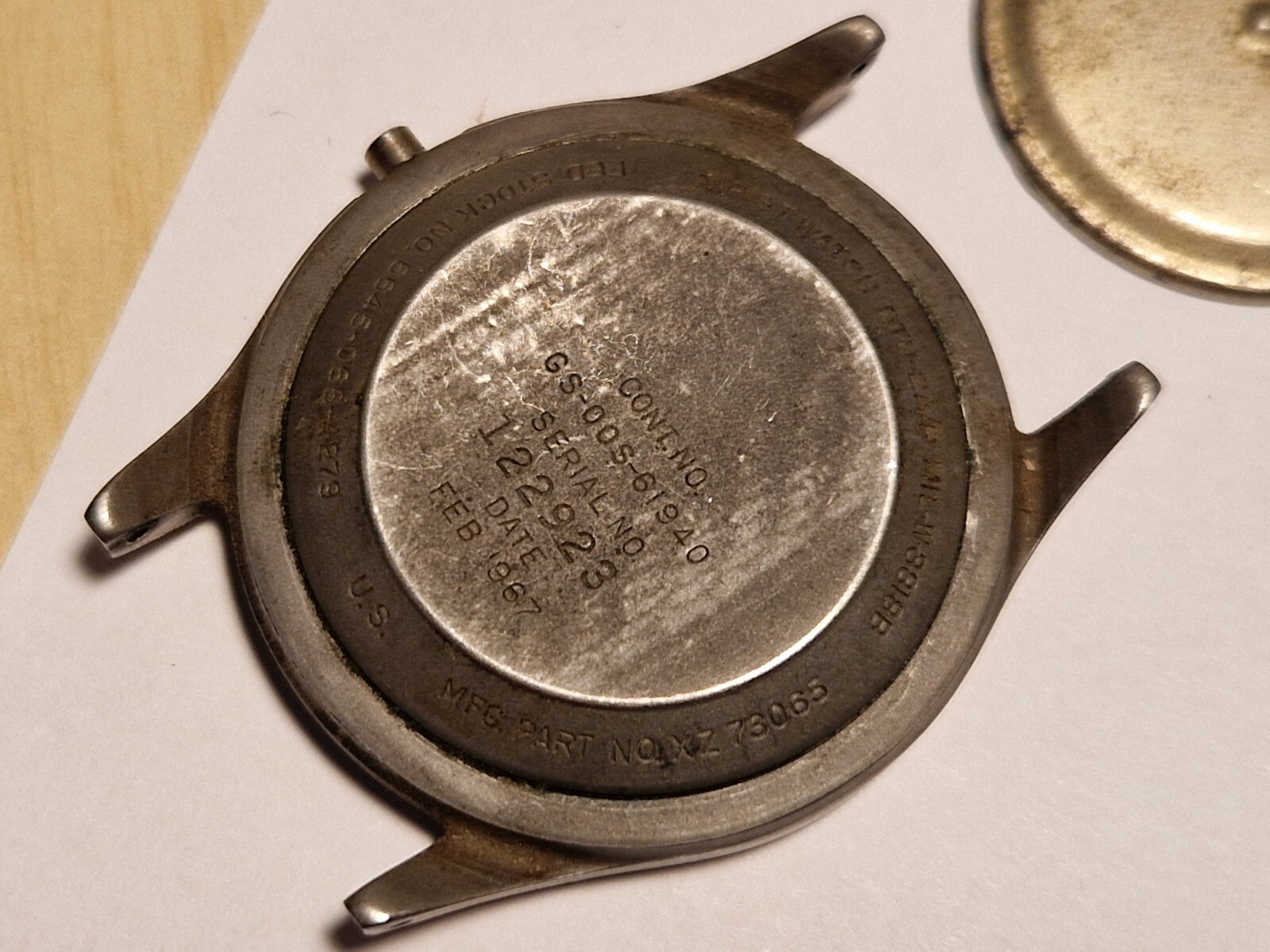 Military US Vintage Vietnam war Watch case part Bulova Elgin Waltham Benrus USA.