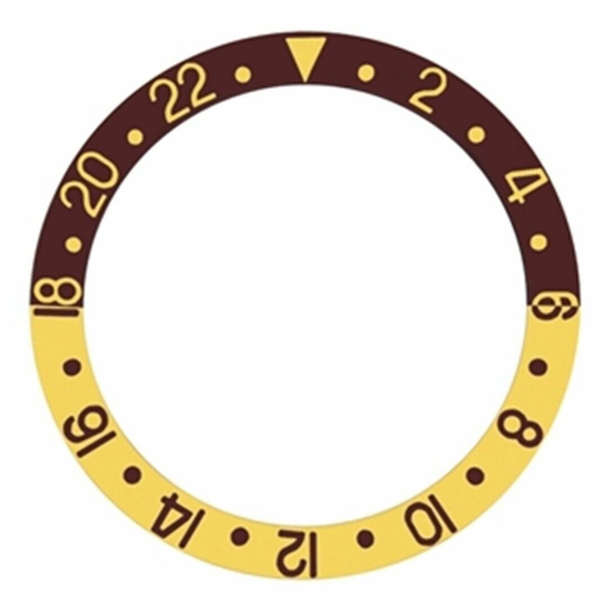 GMT Bezel Insert For Rolex GMT Master 1670, 1675, 16750 Brown/Gold Root Beer