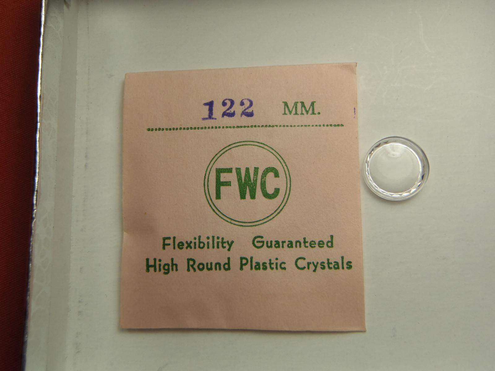 FWC HIGH ROUND Diamond Edge PLASTIC WATCH CRYSTAL 12.2 MM NOS
