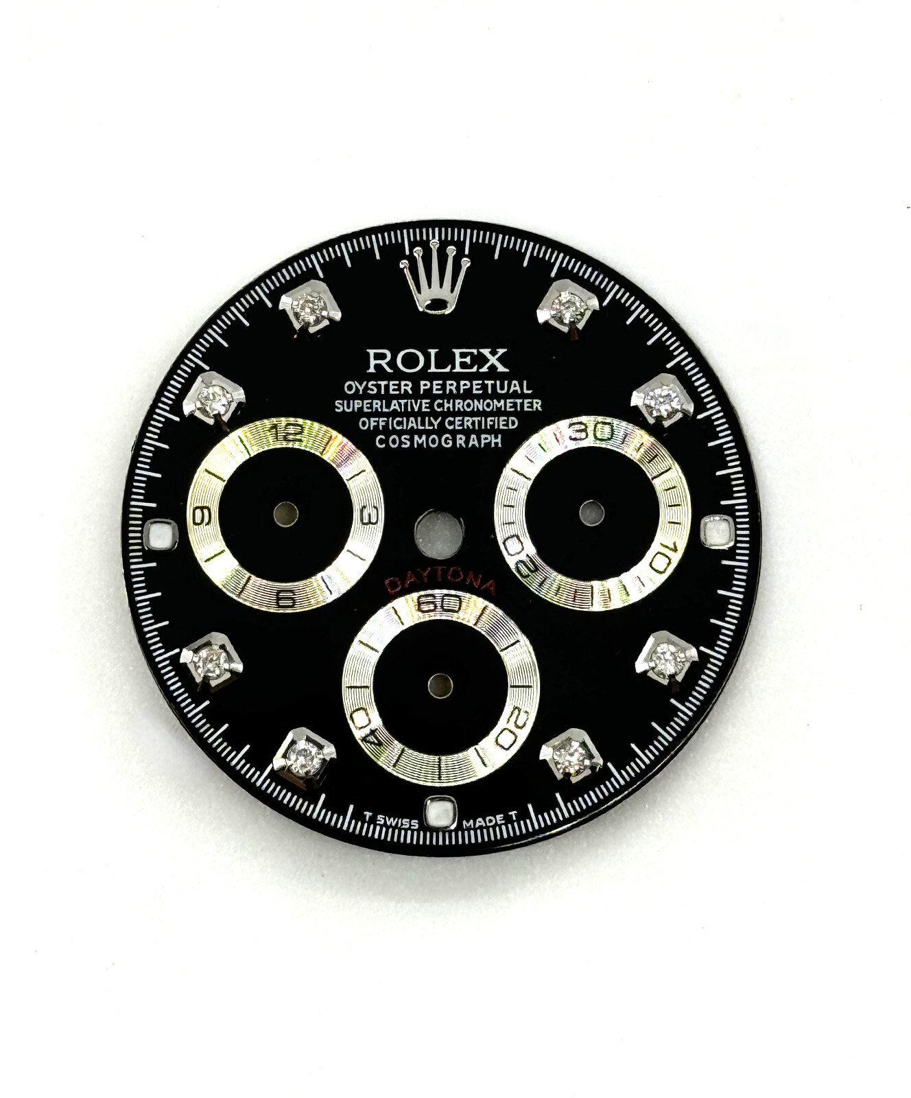 Rolex Zenith Daytona Custom Black Diamond Dial For Models 16520 16519 & 16529