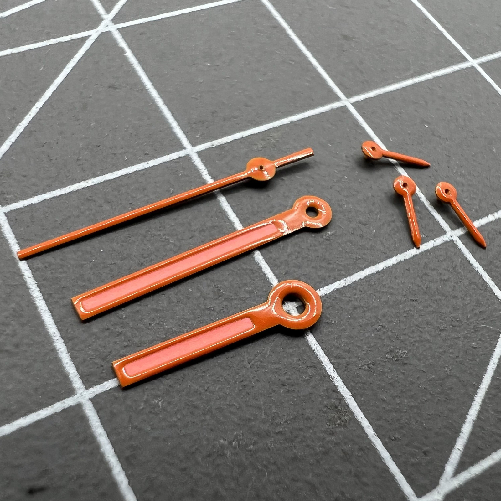 2 Sets 12.5mm Orange Trim Orange Painted Hands for Epson VD53 VD54 VD57 Movement