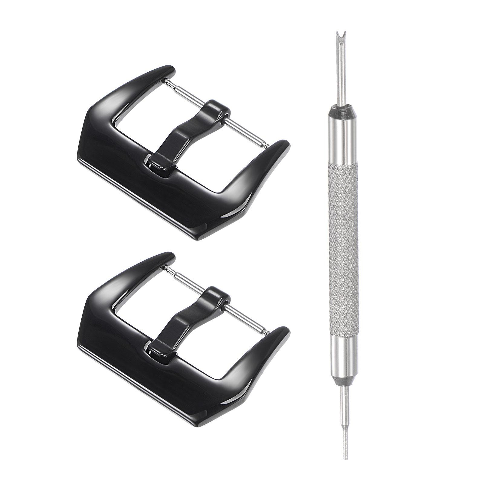 24mm Width SUS304 Polished Buckle Black with Spring Bar Remover