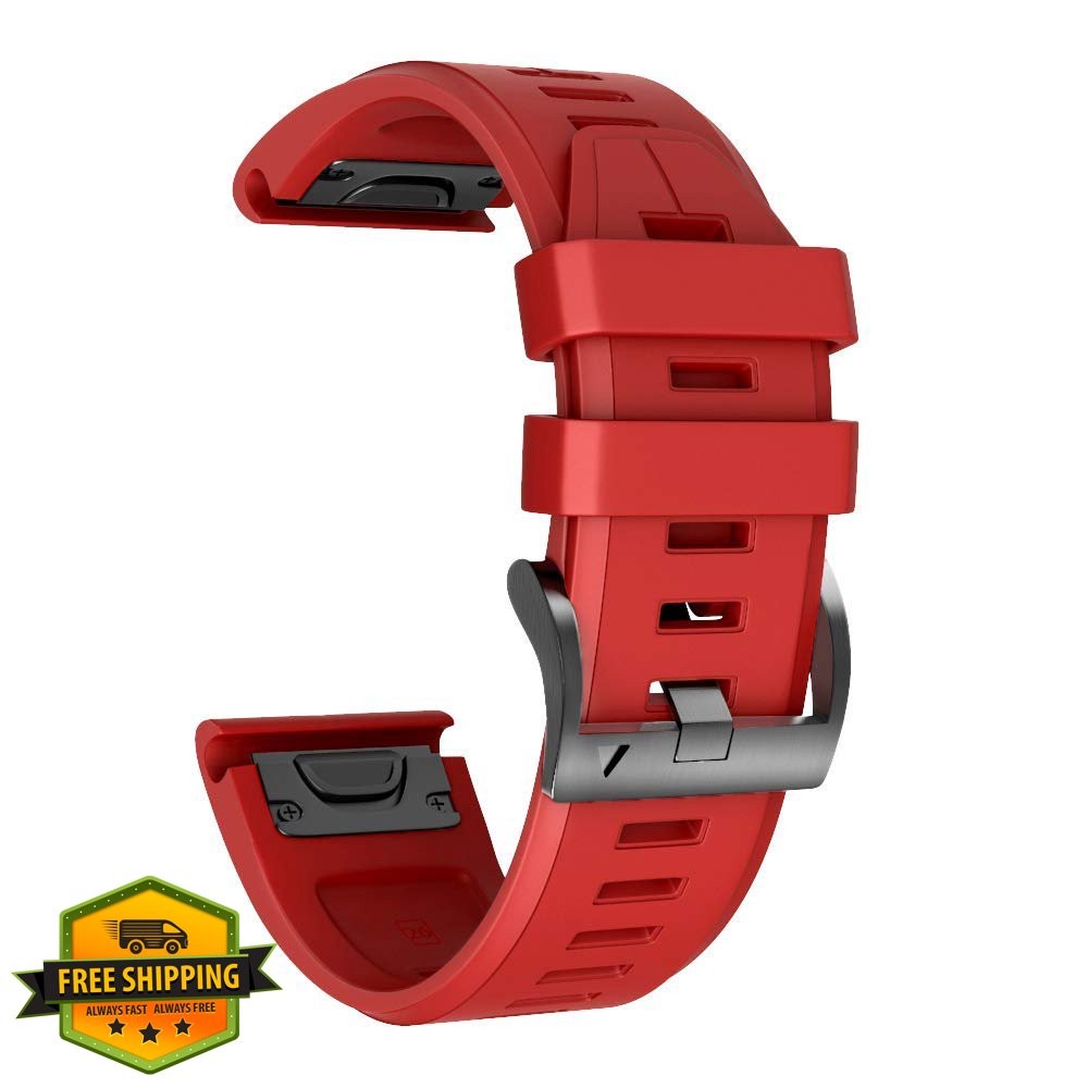ANCOOL for Garmin Fenix 5X/7X/6X 26mm Watch Band Black Red Olive Slate 4 Pack