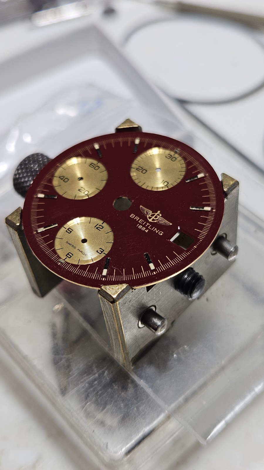 Breitling Chronomat Burgundy Burgundy Spider Valjoux 7750 Dial Replacement