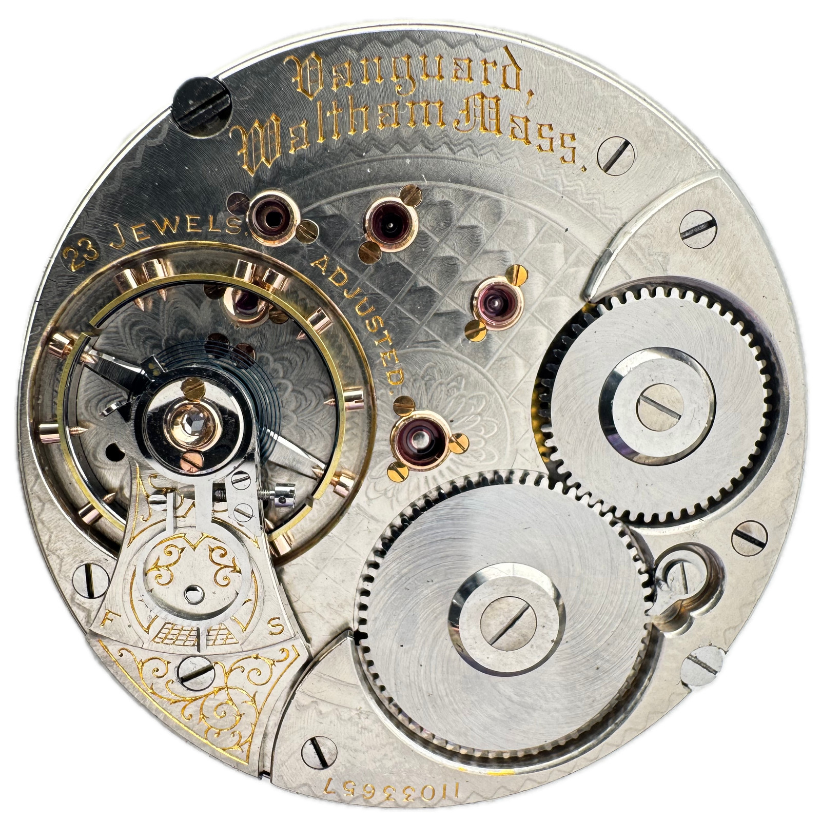 Antique 18s 1901 Waltham Roman Dial Hunter Pocket Watch Movement Vanguard 19J