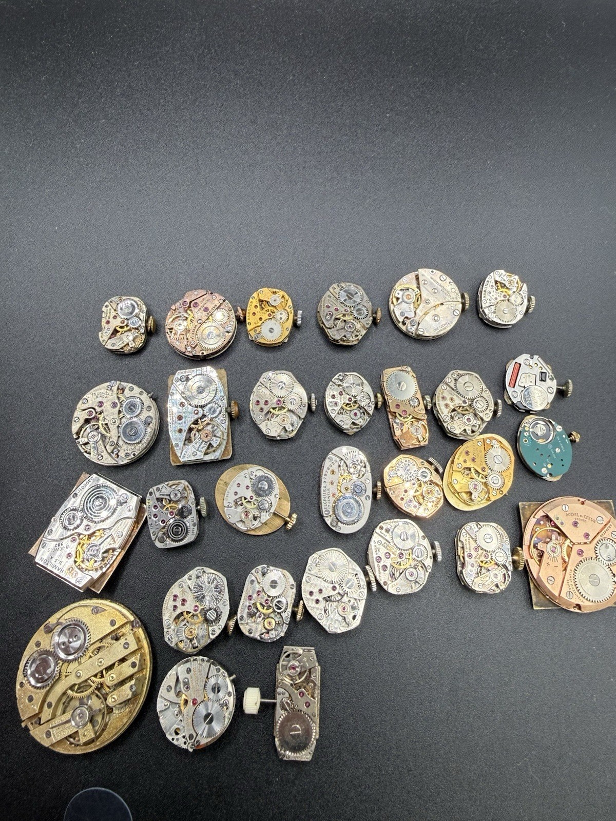 30 Vintage Watch Movements Hamilton Elgin Gruen Parts Repair Watchmaker