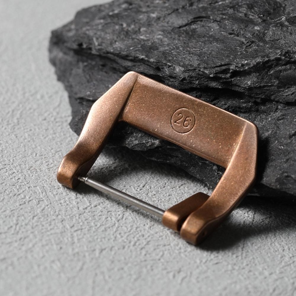 CUSN8 Bronze Buckle 20mm 22mm 24mm 26mm Oxidized Pure Copper for Leather Strap