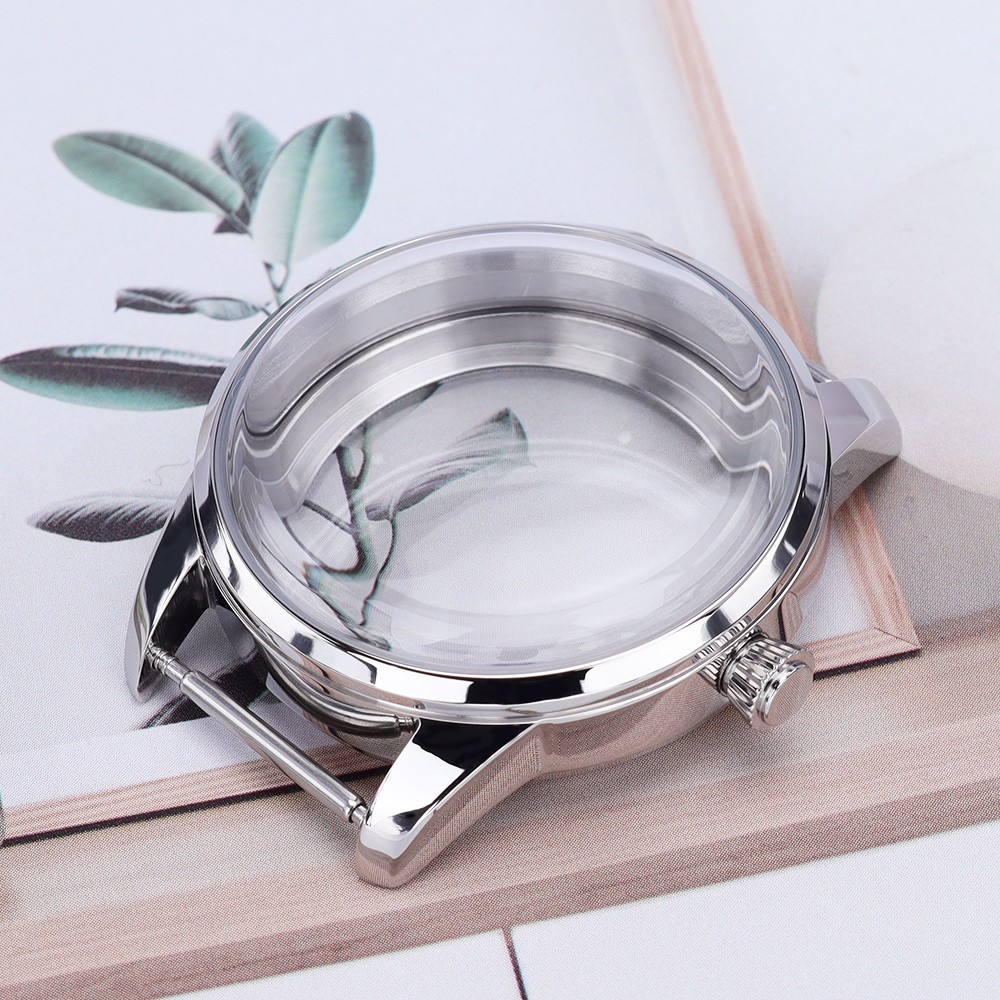 FEIYASHI 33mm/40.6mm Polished Steel Diver Watch Case Silver For Seiko NH35 NH36