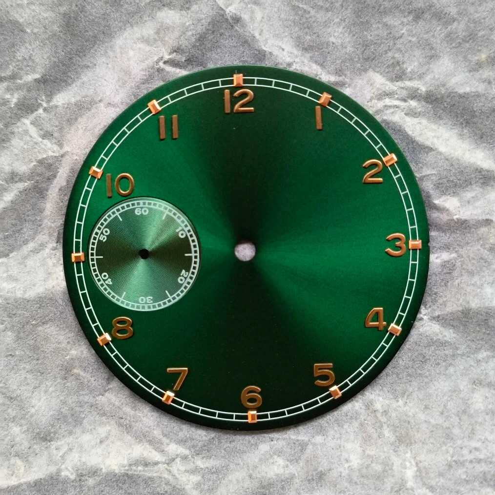 0.4mm/37mm green dial Rose gold number for ST3600 ETA6497 movement