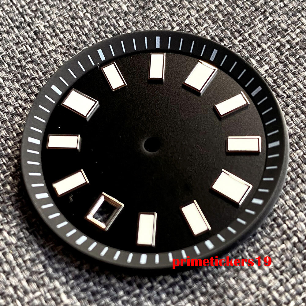 33.4mm Black/Blue/Green Sterile Watch Dial Date Window Fit NH35 NH36 Movement
