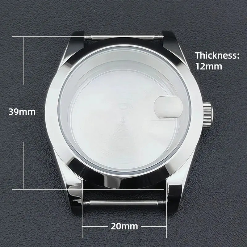 36Mm/39Mm Silver Watch Case Sapphire Fit NH35 NH36 NH34 Movement Bevel Edge Good