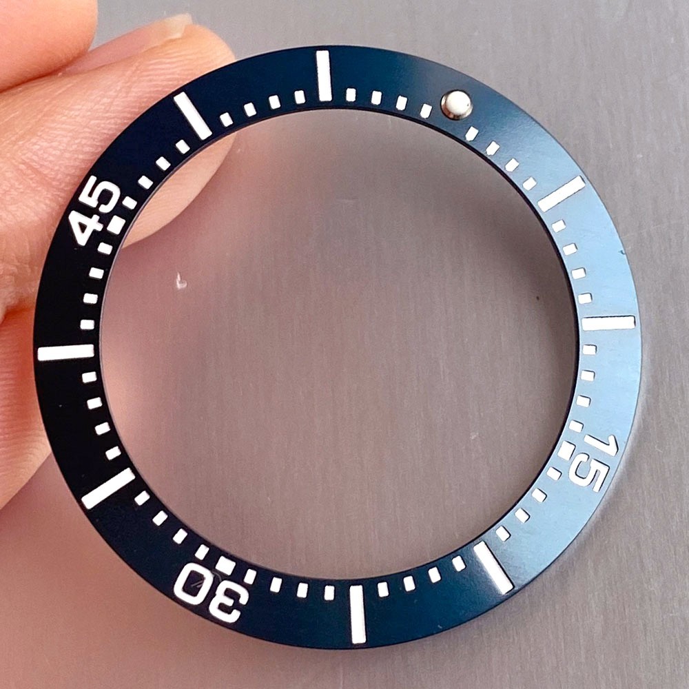 Black Blue Silver 36.9mm*28.7mm Ceramic Alloy Bezel Insert fit NH35 Dive Watches