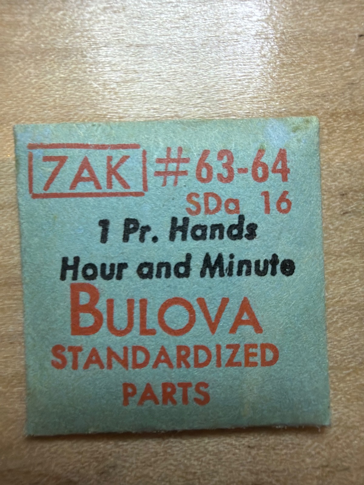 Bulova – NOS – 63-64 Pair of Watch Hands – Various Calibers & Finishes