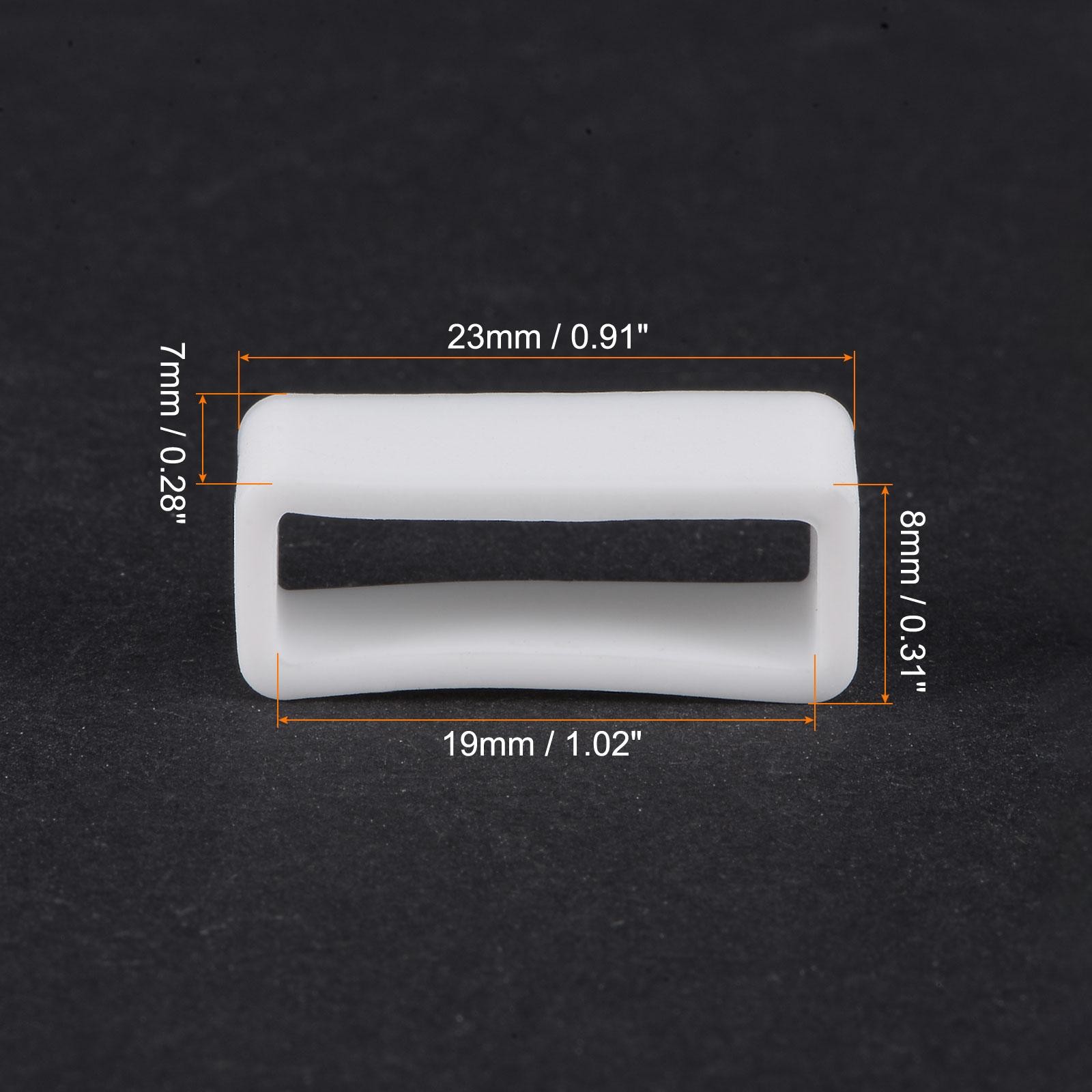 Watch Band Strap Loops Silicone for 19mm Width Watch Band, White 4 Pcs