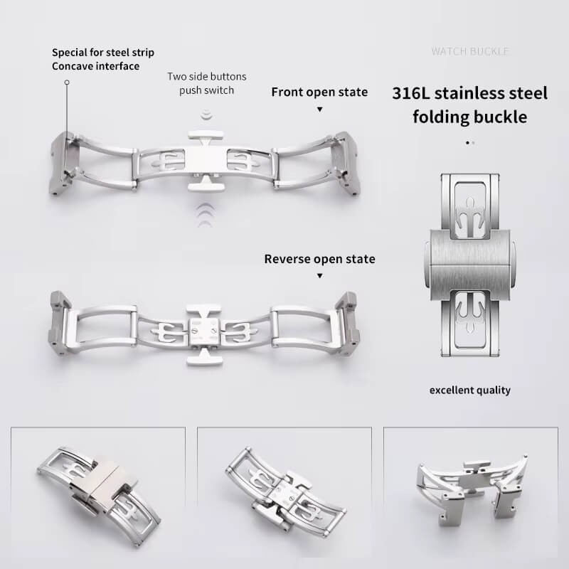 17mm Steel Buckle Clasp For Patek Philipee Nautilus 5711 5712 5726 (new) 5811