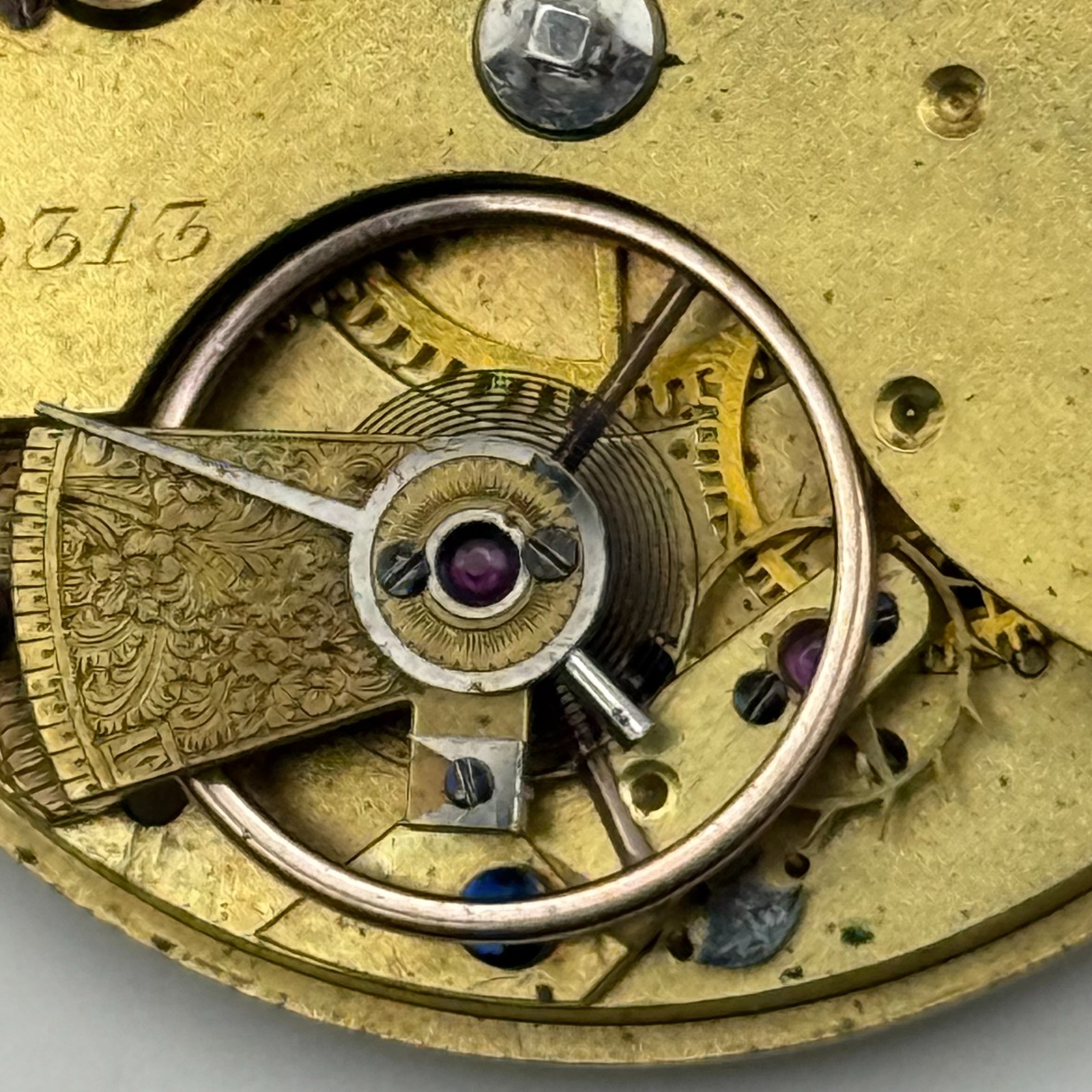 English Lever Pocket Watch Movement – P&W Mitchell Glasgow – Parts / Repair