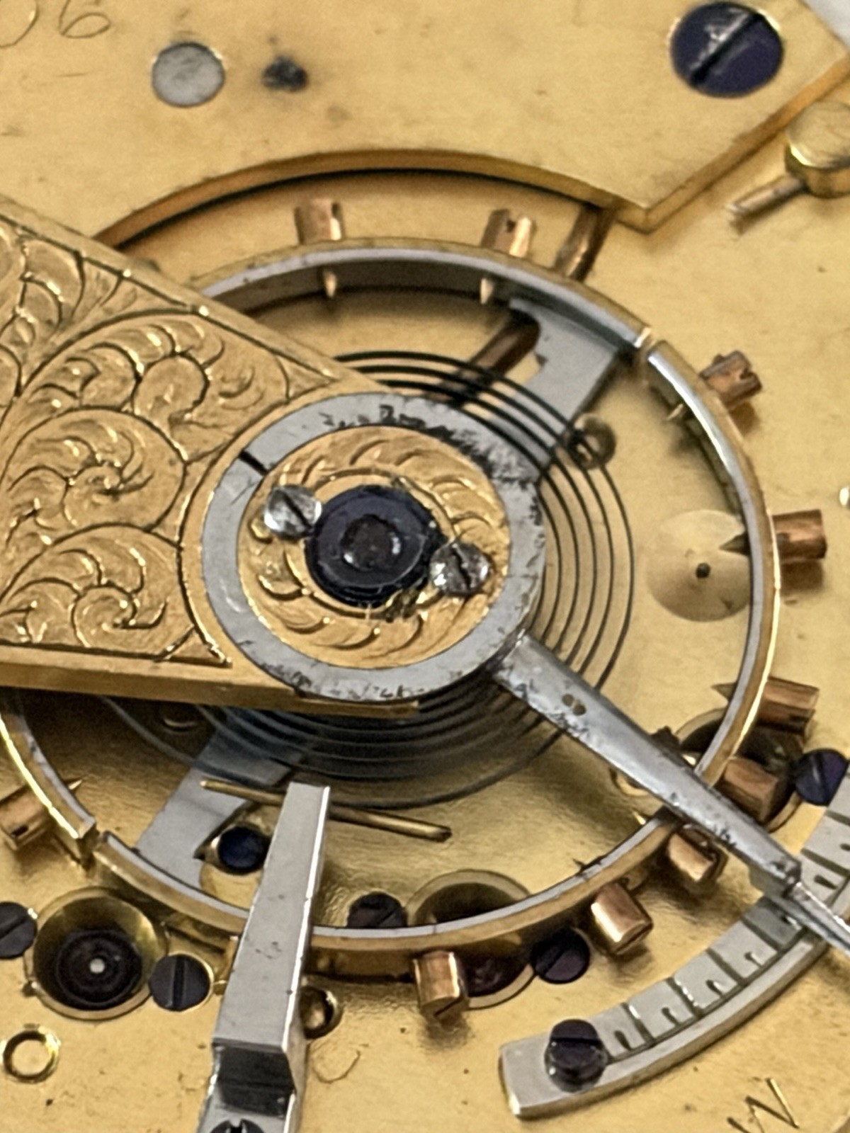 Vintage John Forrest London Key Wind Fusee Watch Movement and Dial 46.? mm