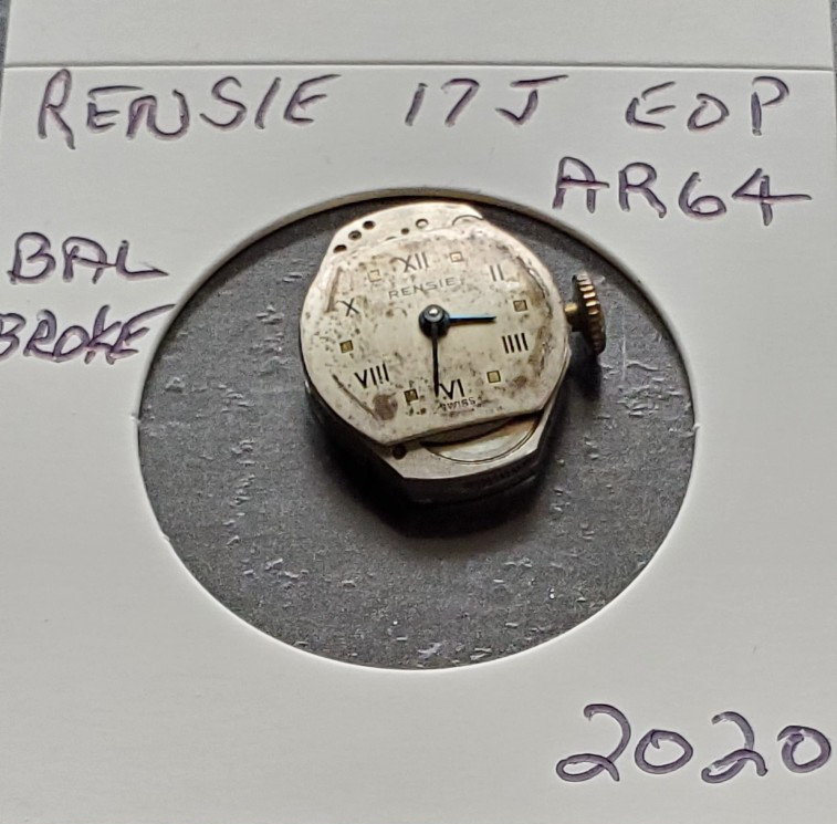 WOMENS RENSIE 17j EOP AR64 WRIST WATCH MOVEMENT #2020