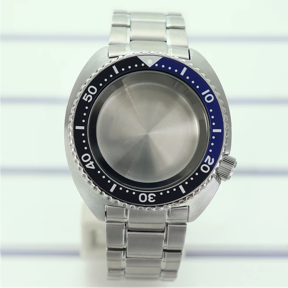 45mm Steel Watch Case Sapphire Glass For Mod skx big Abalone NH35 NH36 NH38