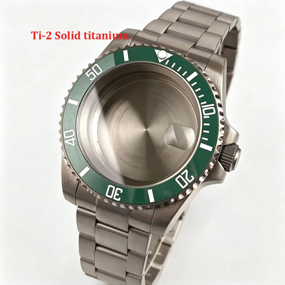 20ATM 40MM Titanium Diver Watch Case Strap For NH34 NH35 PT5000 Sapphire Glass