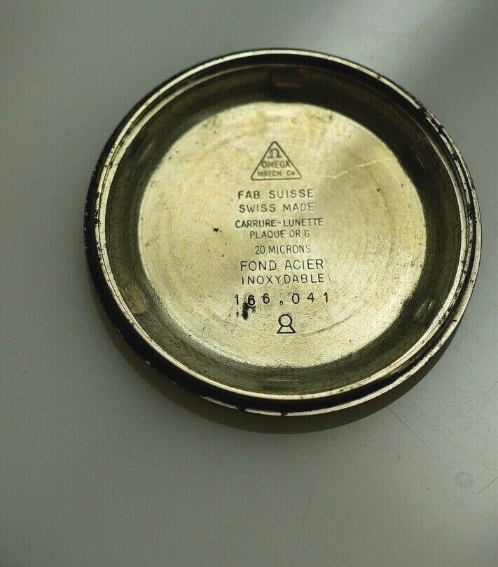 Omega Watch Back Case Ref 166-041 Steel Base GP 20M Genuine Swiss Made 33mm