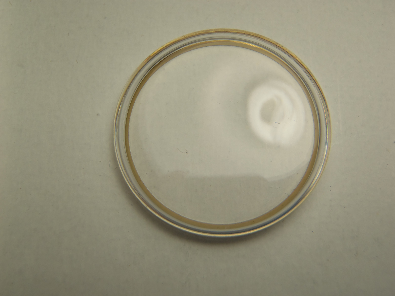 SWISS GILT METAL TENSION RING ROUND PLASTIC WATCH CRYSTAL WATERPROOF 26.8 MM