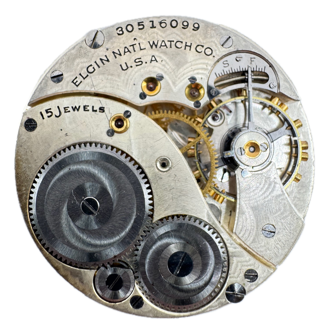 Vintage 12s 1928 Elgin 15 Jewel Mechanical Pocket Watch Movement 315 USA