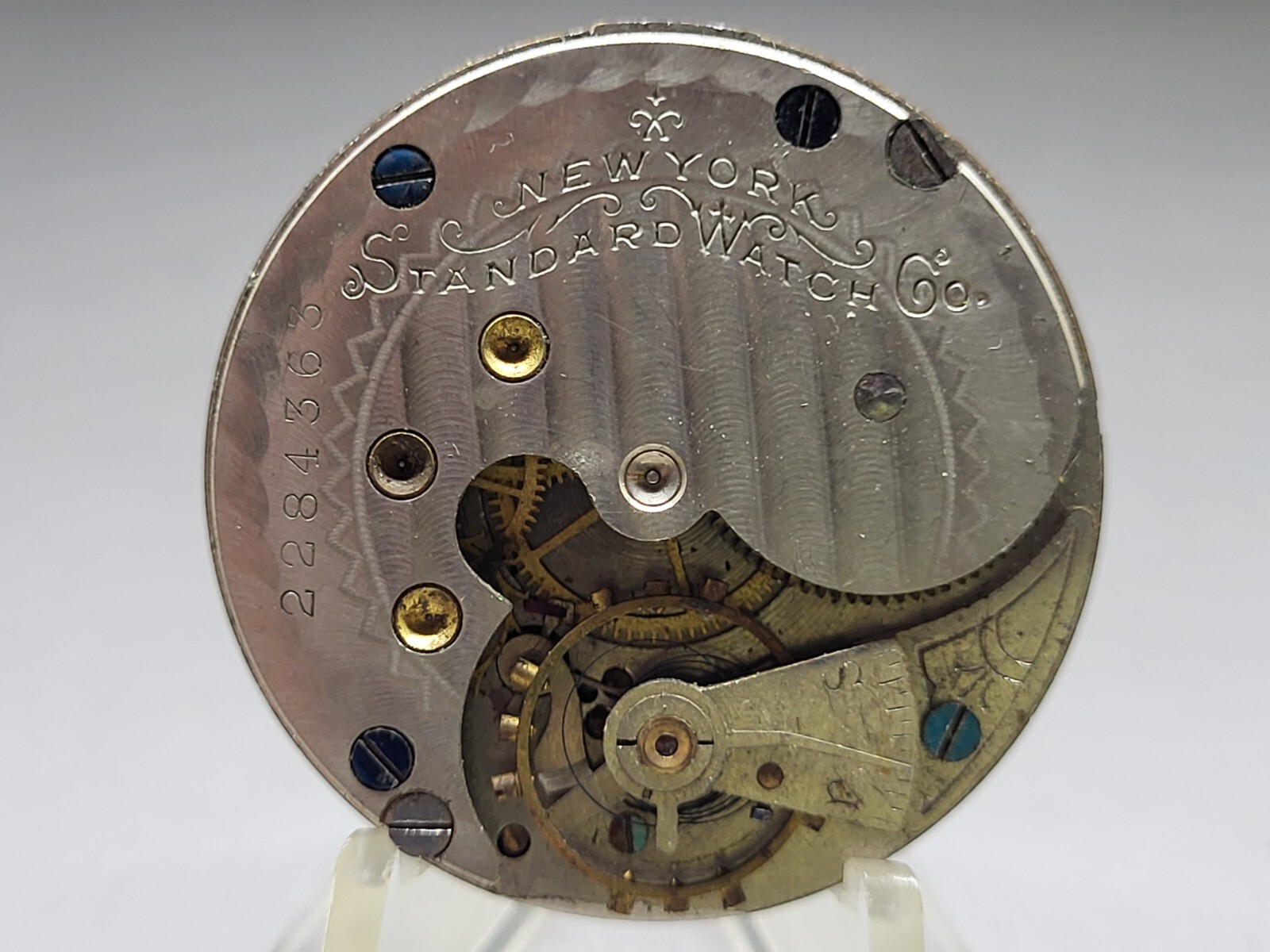 1902 N. Y. Standard Grade 44 Pocket Watch Movement Model 1 7j 6s Parts Repair