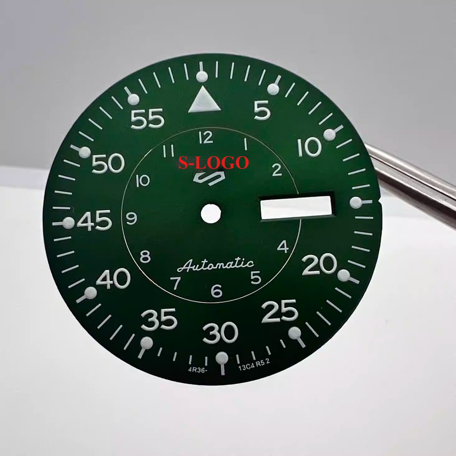 S LOGO Watch Accessories NH36 Dial 33.5mm Green Luminou for NH36 Movement