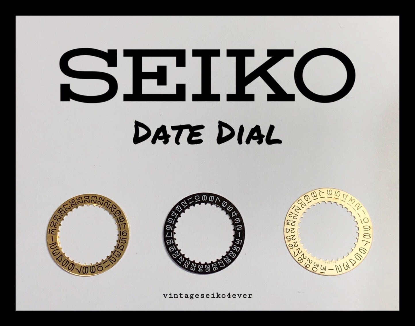 NOS GENUINE SEIKO DATE WHEEL PART NUMBER 801 xxx ALL MODELS ON LIST