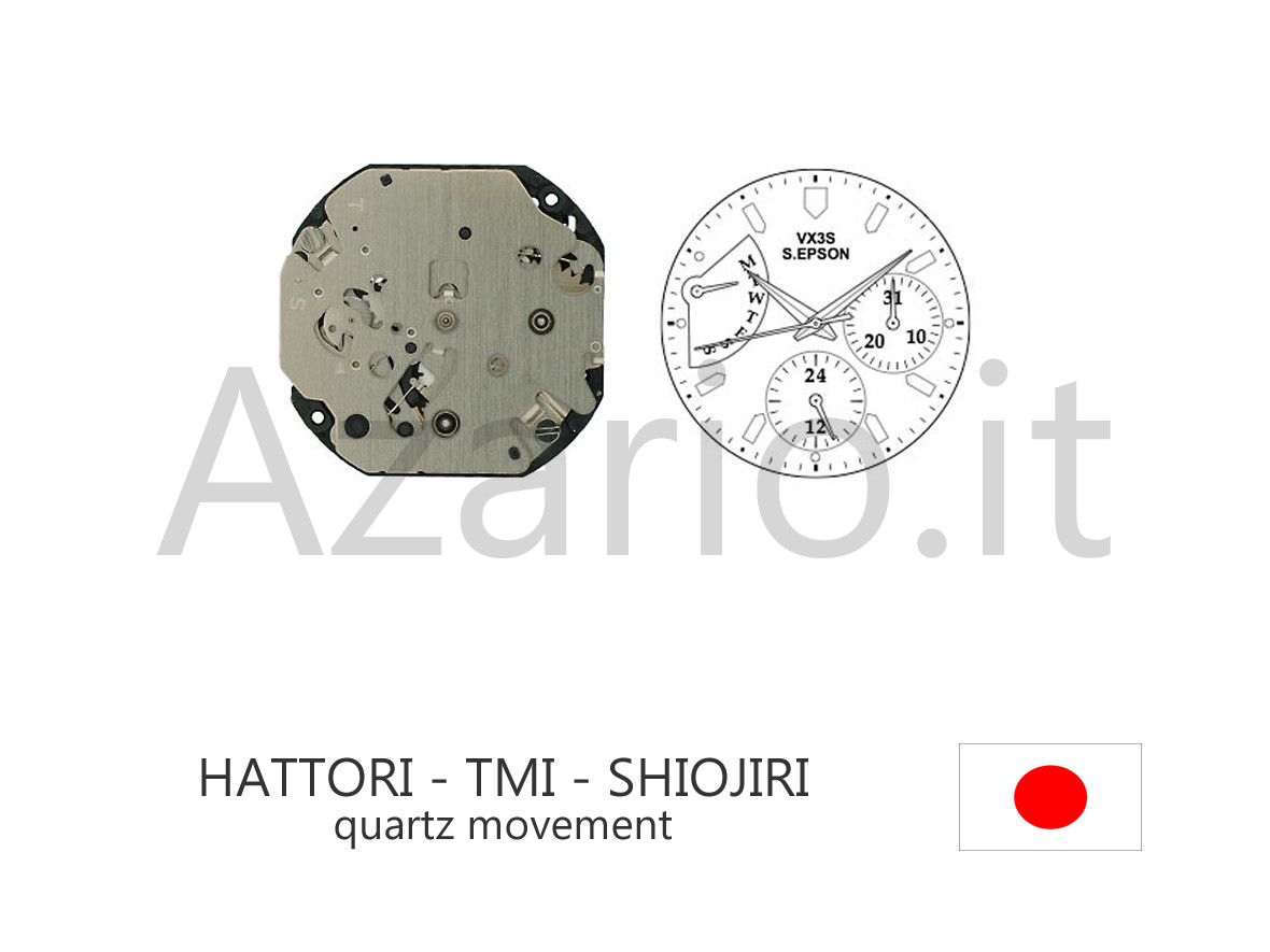 Hattori VX3S Shiojiri TMI Seiko movement quartz watch Japan quartz movement