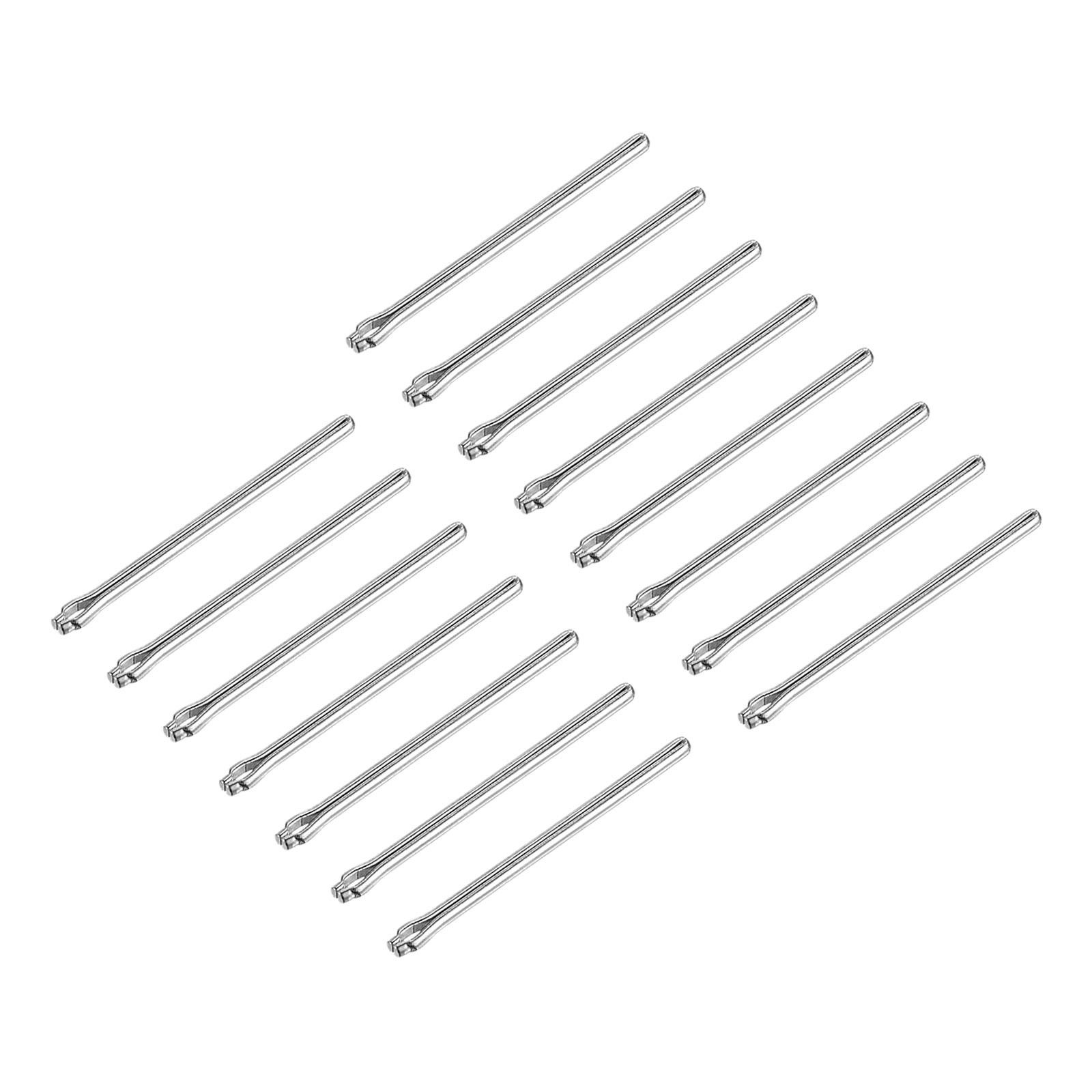 15Pcs 20mm Watch Band Link Cotter Pin Stainless Steel 1mm Dia Silver Tone