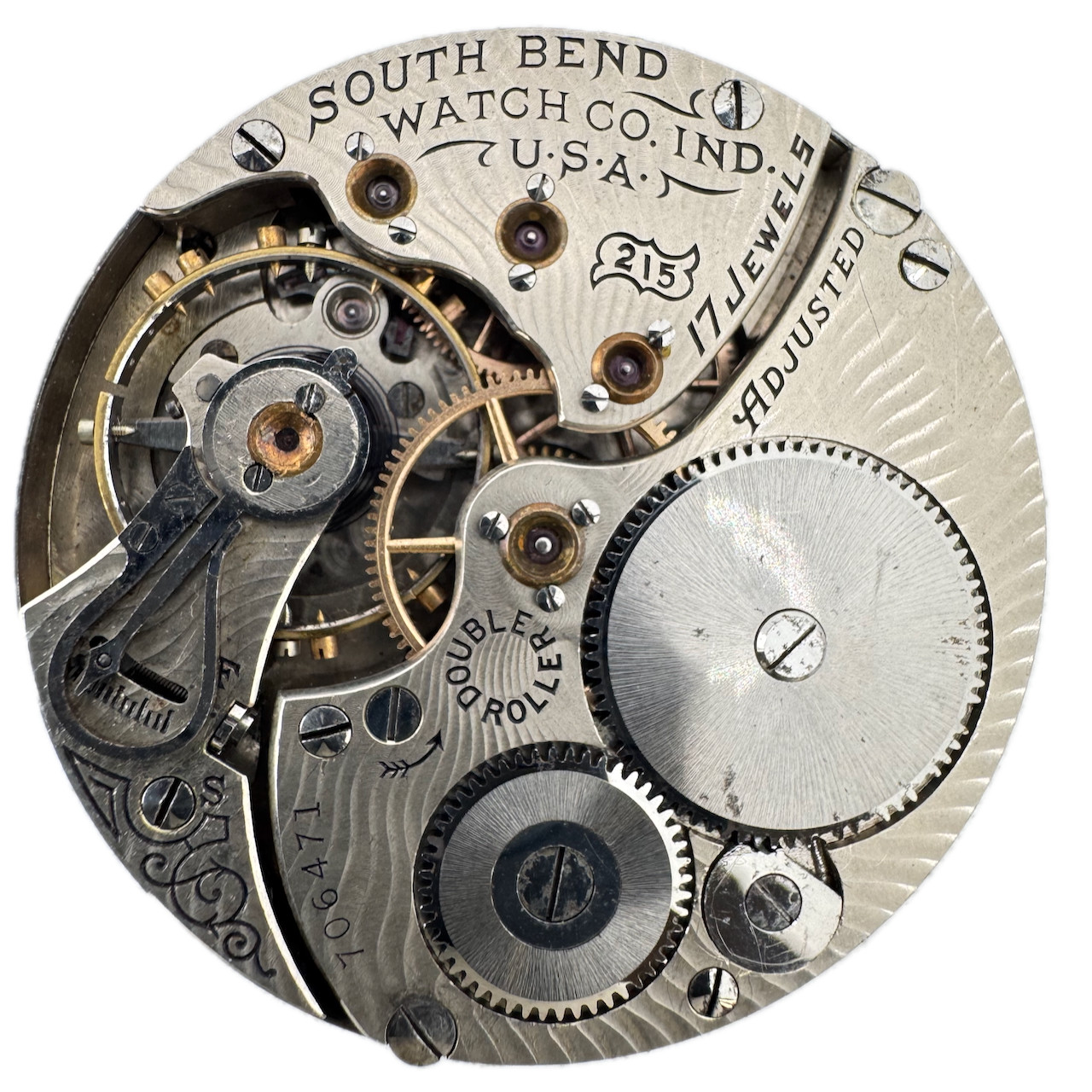 Antique 16s 1911 South Bend Multicolor 17j Mechanical Pocket Watch Movement 215