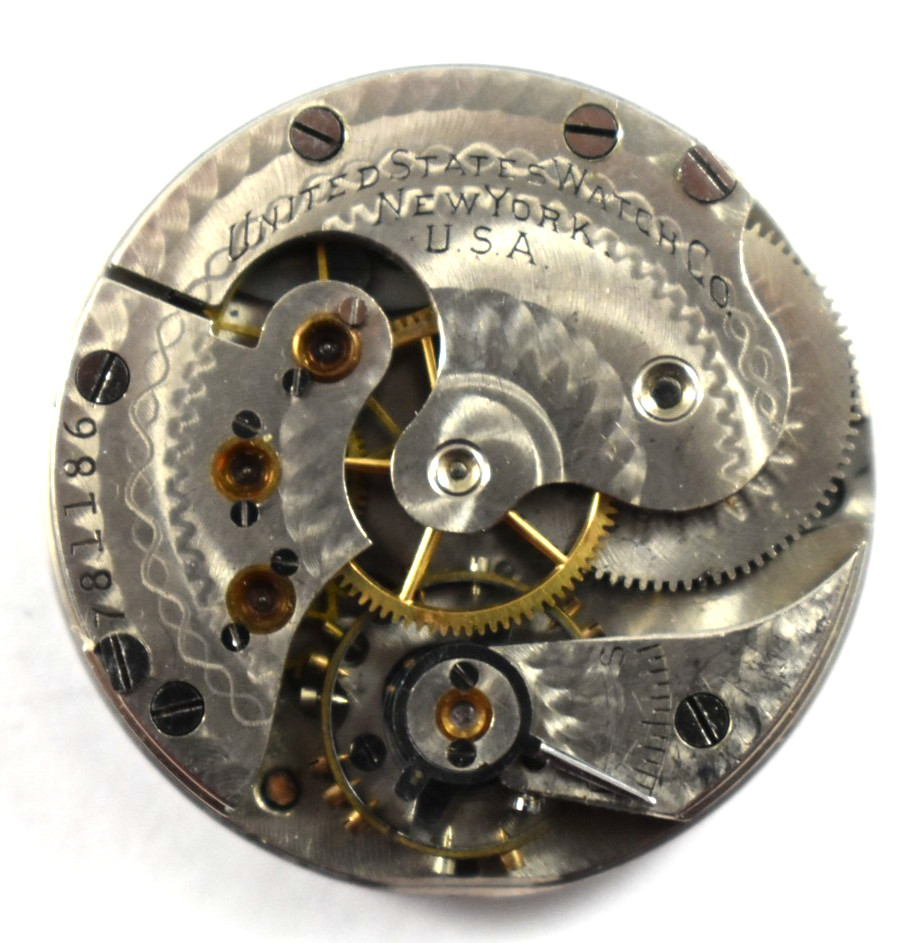 Vintage United States Watch Co 29.50mm Hunting Pocket Watch Movement lot.qd