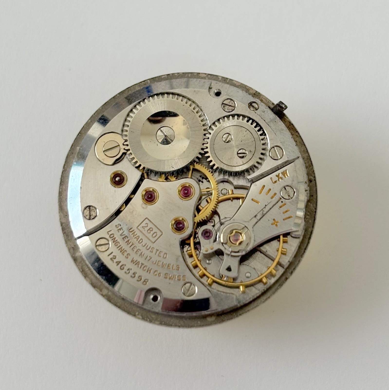Longines Cal 280 Watch Parts Movement Balance Fork Dial Hands