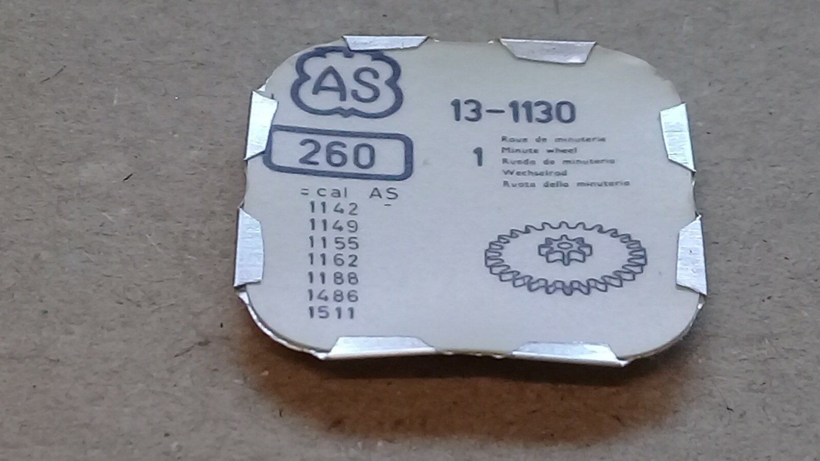 AS Cal. 1130 1142 1149 + many (Read) – Minute Wheel – Part 260. 13”’ (TC882)