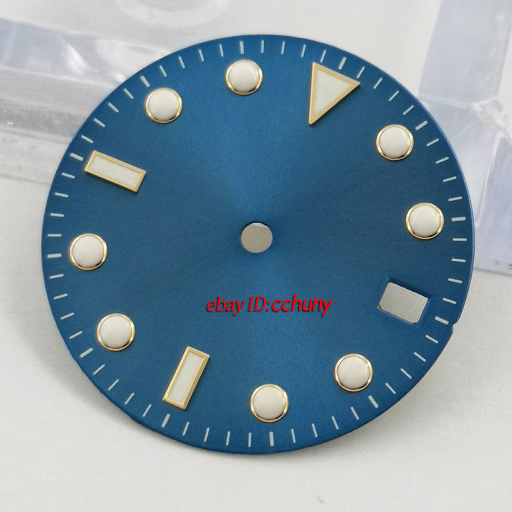 29mm/31.5mm sterile blue watch Dial fit NH35 Automatic Movement watches