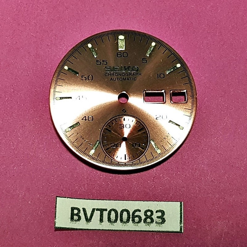 NEW FOR SEIKO SALMON DIAL FOR SEIKO 6139 POGUE SERIES CHRONOGRAPH WATCH BVT00683