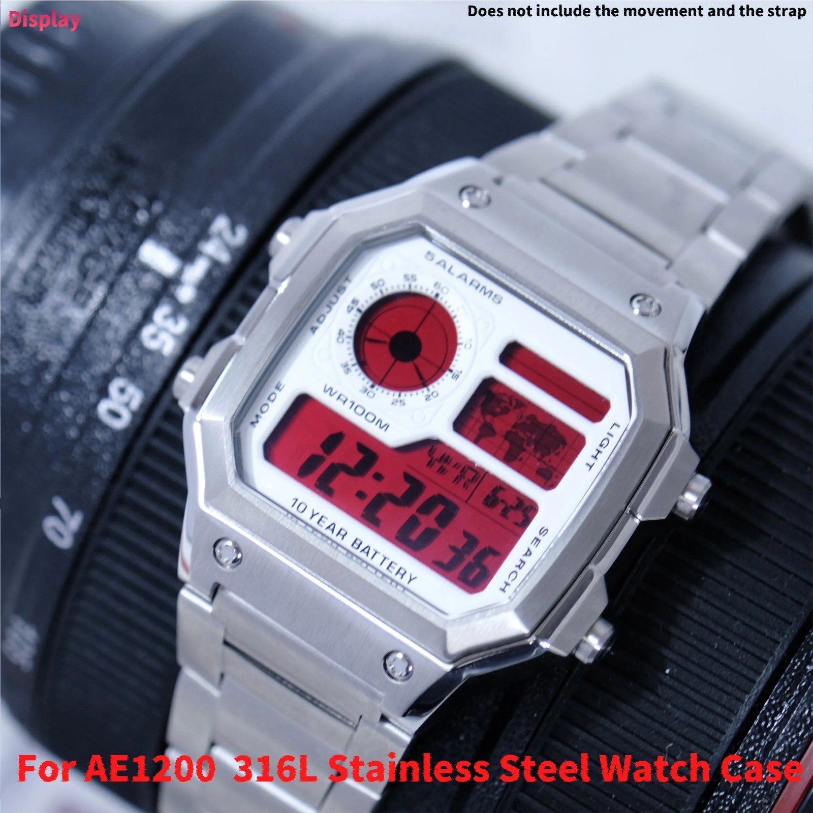Watch Case 316L Steel Blue AR Glass Waterproof Ring Fit 3299 Movement Mod Kit