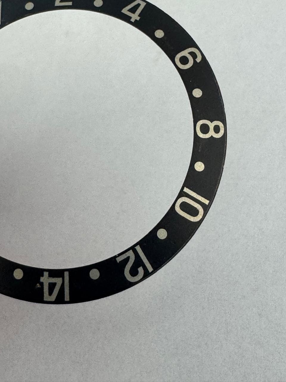 ROLEX GMT 1675/16750 ALL BLACK BEZEL INSERT 100% GENUINE #I601 BOX7