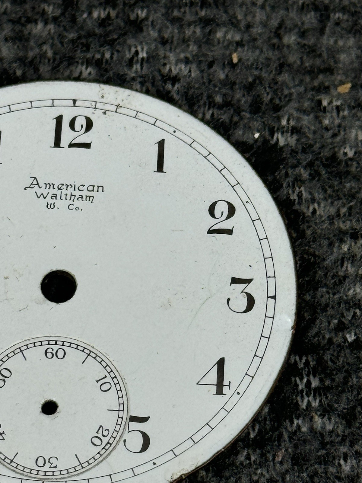 American Waltham Watch Co Dial 18s Metal 12hr Arabic Numerals