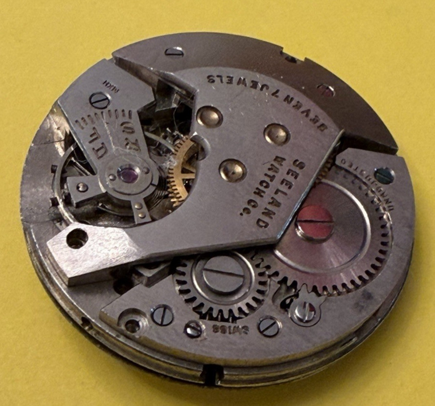 Vintage Crosby Seeland7 Seven Jewel Watch Movement – 26mm – Untested – For Parts