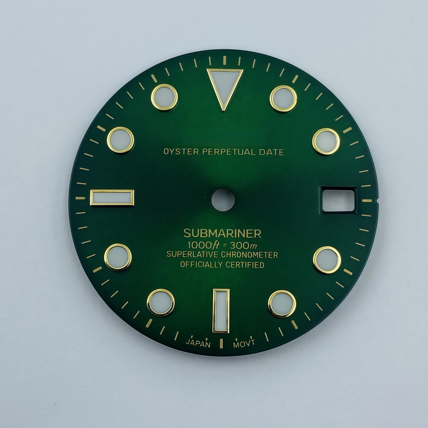 28.5mm SUB Sun Pattern Watch Dial Blue Green Lume for Nh35 Nh36 Movement Parts