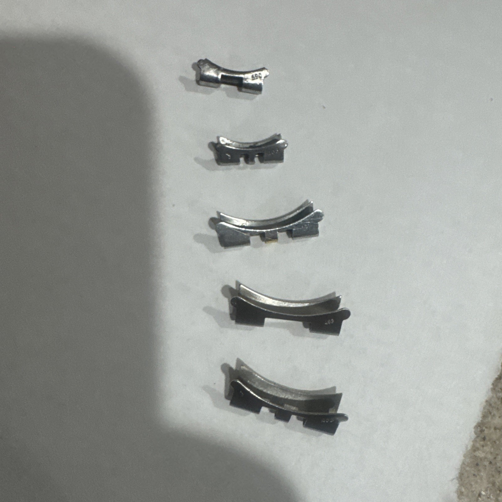 Rolex Steel And Gold Factory End Links 5 Piece Lot Assorted