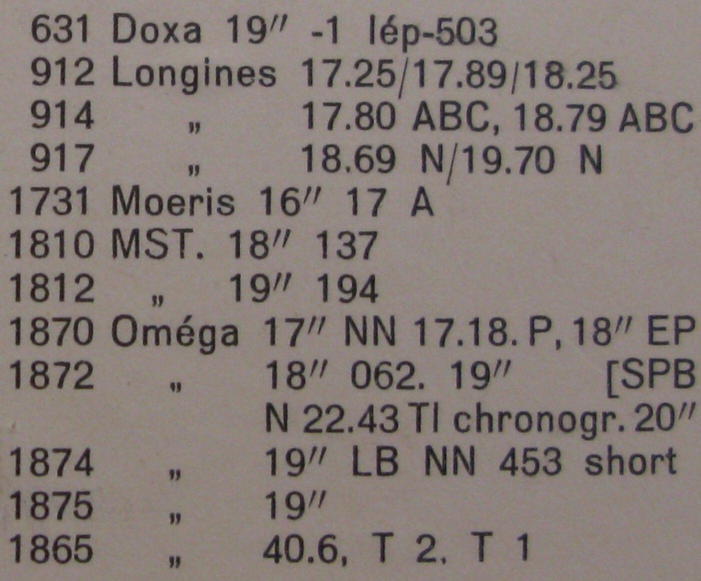 Omega 17 lignes NN 17.18 P & 18 lignes EP staff balance #723