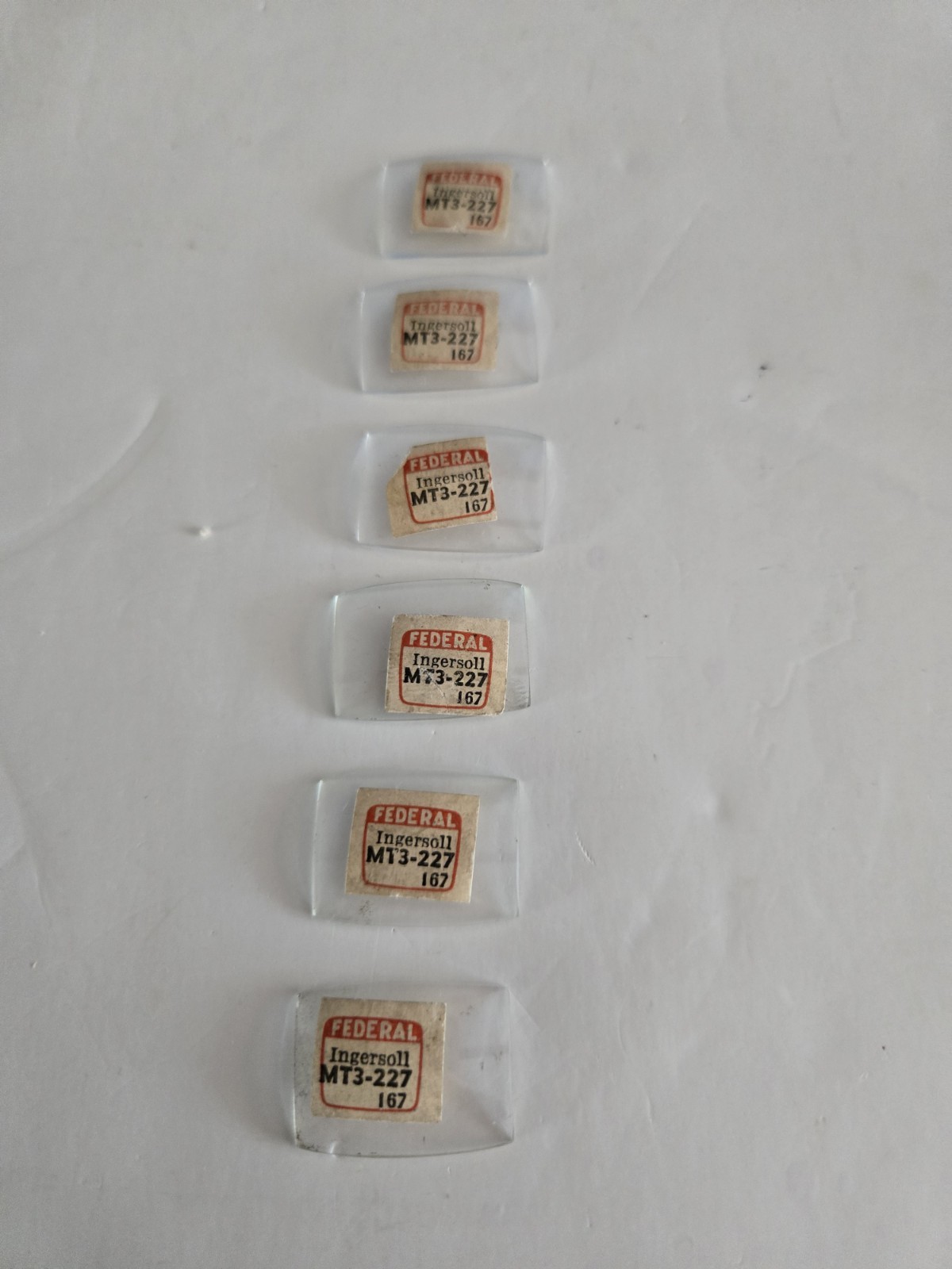 Federal Glass Wrist Watch Crystals- Ingersoll MT3-227 167 Lot Of 6