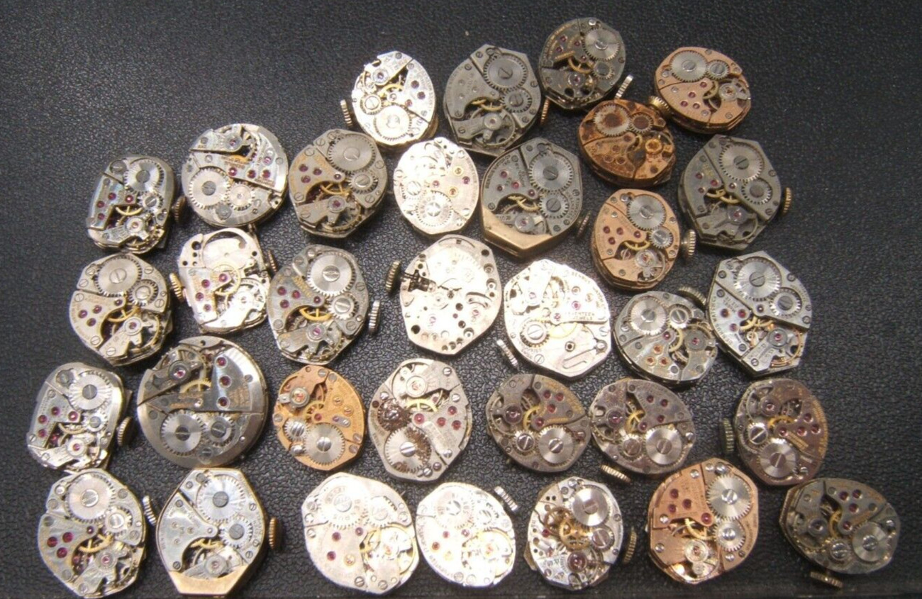 33 VTG BENRUS WOMEN’S WRIST WATCH MOVEMENTS WIND UP AS IS PARTS REPAIR