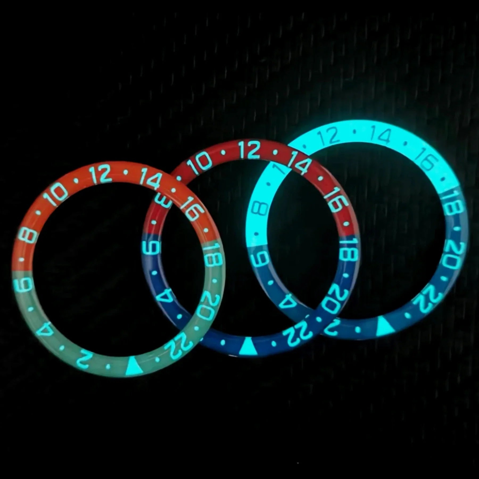 DS 38*30.6mm Stainless Steel Bezel Ring Match SKX007 Insert Flat Base Blue Lume