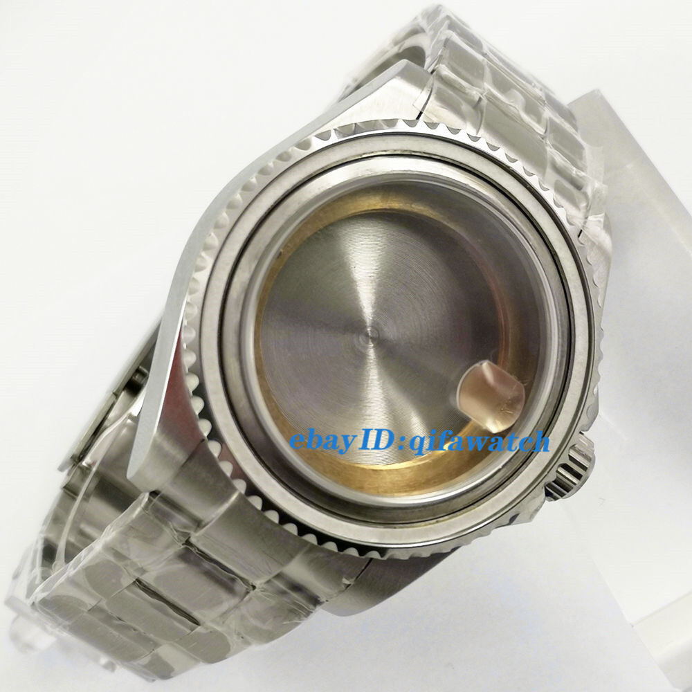 43mm silver watch case Fit NH35 NH36 ETA 2836,Miyota 8215 821A,DG2813/3804