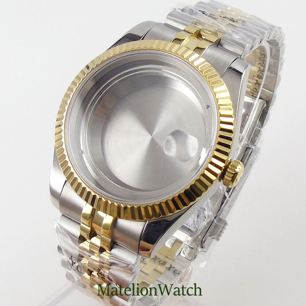 39.5mm Watch Case Spare Parts Gold Color Fit For Miyota 8215 82Series DG 2813